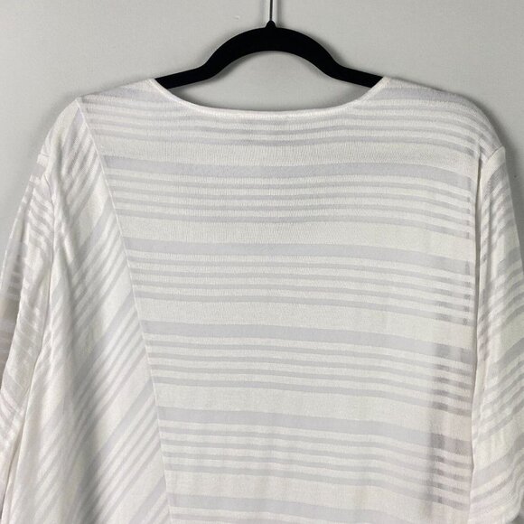 CJ Banks Tunic Shirt Size 3X White Short Sleeve Asymmetric Hem - Picture 7 of 10